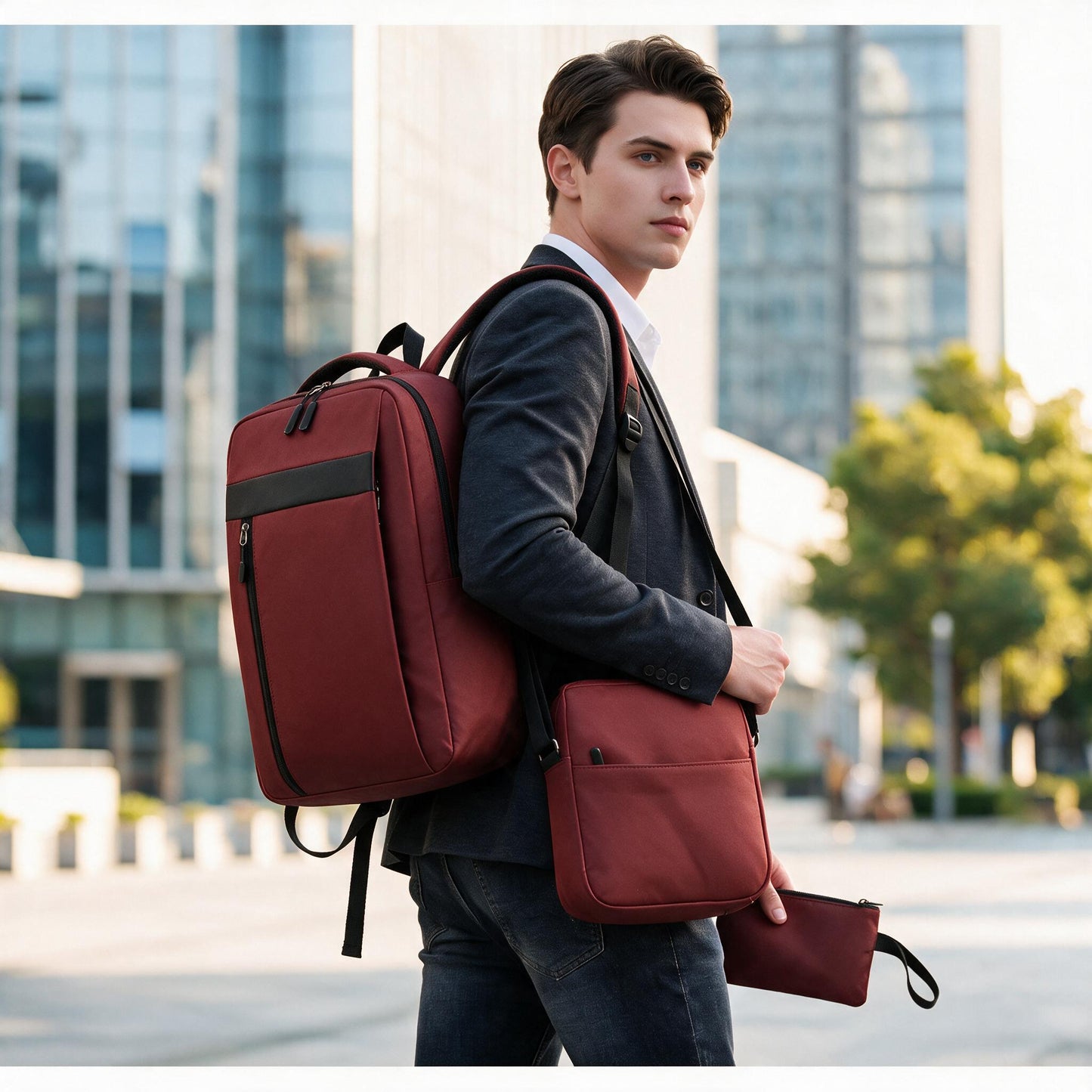 Ensemble-3-PCS-sac-a-dos-l-gant-et-Imperm-able-pour-Homme-Avec-Port-USB-Grenat-Mat-02-طقم-حقائب-رجالية-أنيقة-3-في-1-مع-منفذ-شحن.png
