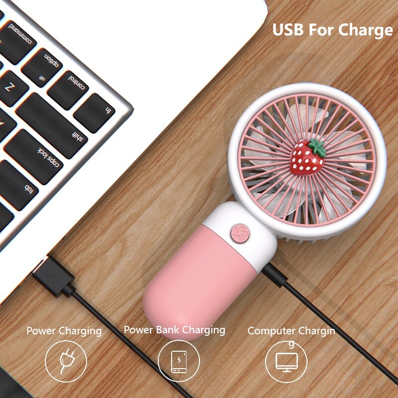 Ventilateur de bureau en forme de fruit de dessin animé, chargement USB - تنزوت
