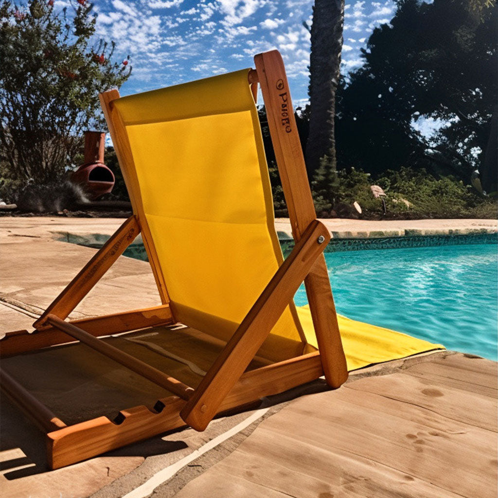 Chaise de Plage Réglable en 3 Positions Avec Poche Arrière تنزوت