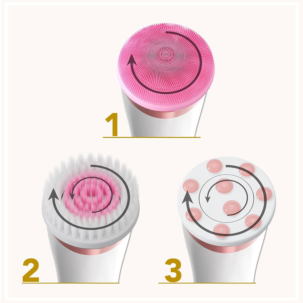 CNAIER Brosse Nettoyante Visage en Profondeur avec 3 embouts – جهاز تنظيف البشرة بعمق تنزوت