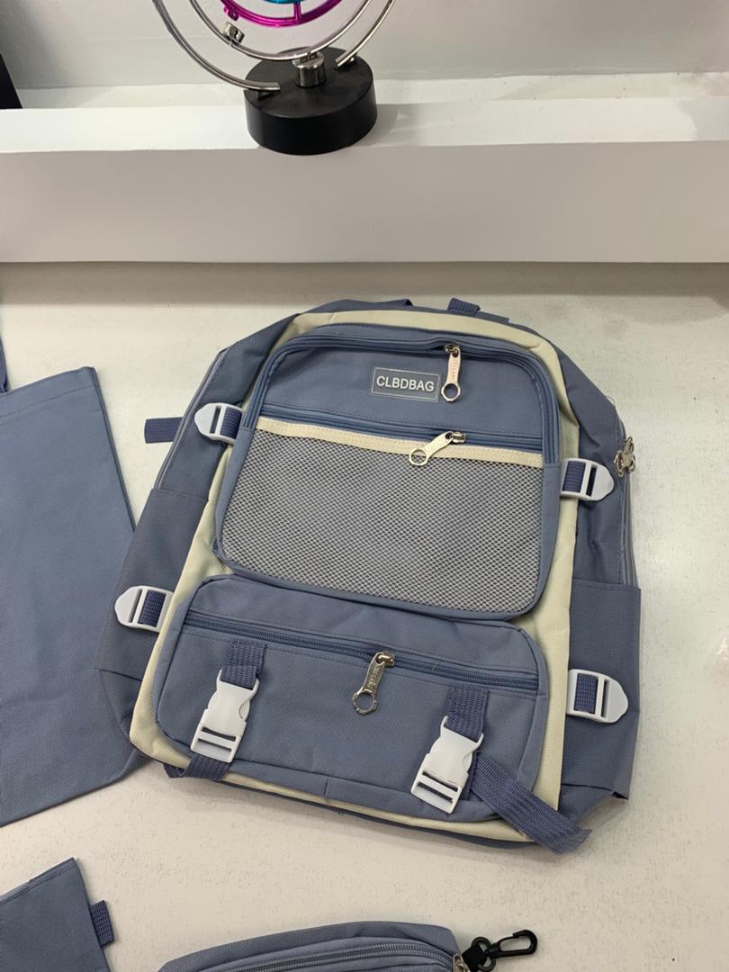 Ensemble de sacs d’école Kawai pour adolescents 4Pcs CLBD V3 Bleu – محفظة 4 قطع كاواي أزرق تنزوت