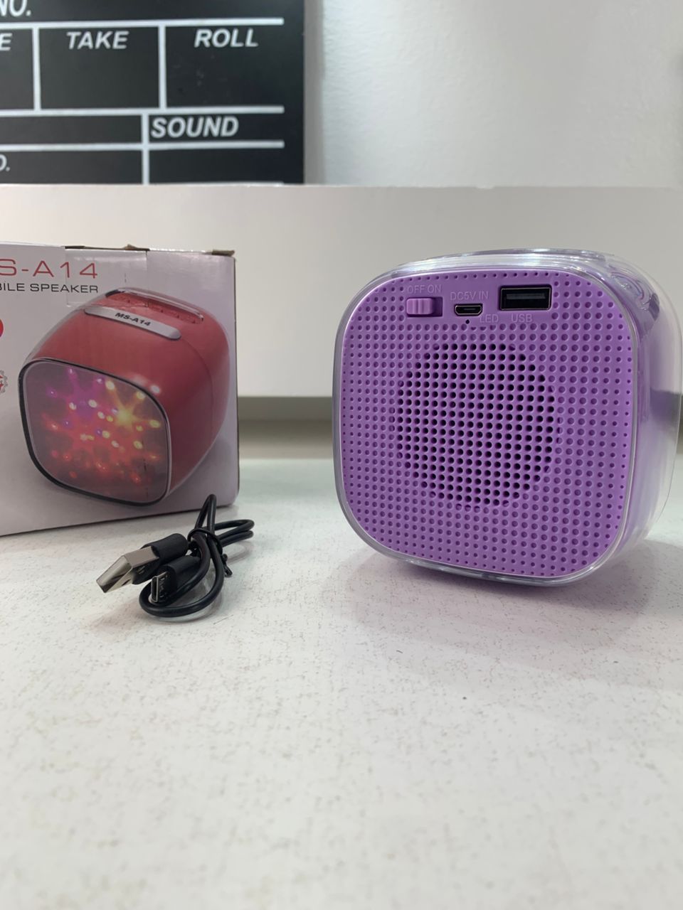 مكبر صوت محمول – Haut-parleur Mobile MS-A14 Son Puissant et Éclairage RGB Dynamique تنزوت