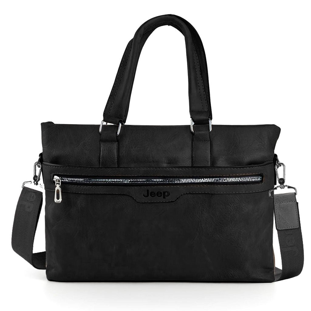 Cartable Homme en Simili Cuir Design Élégant Jeep 180551-12 Marron Foncé – حقيبة جلدية لون بني داكن تنزوت