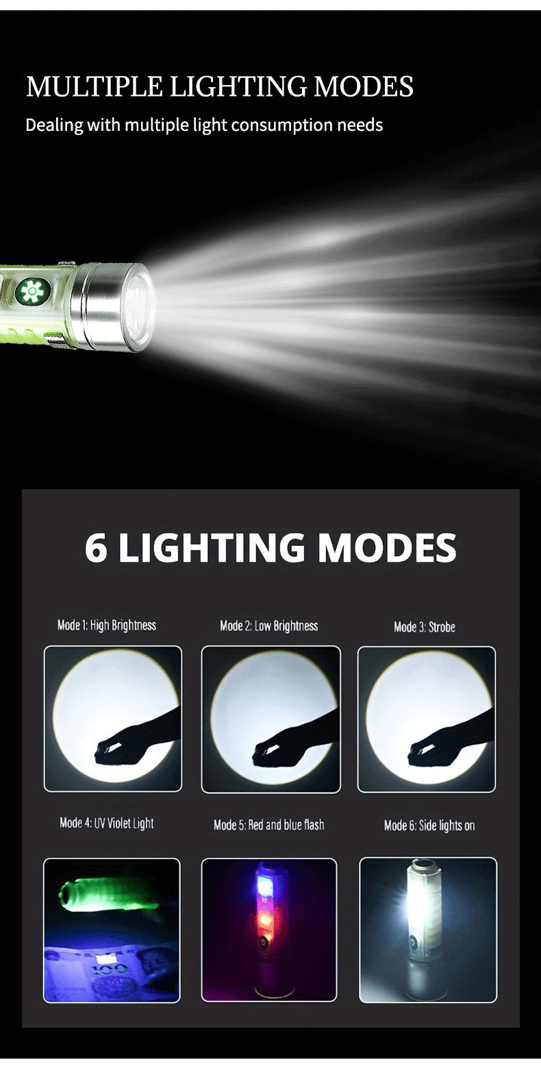 Mini lampe de poche LED multifonction super lumineuse avec aimant تنزوت