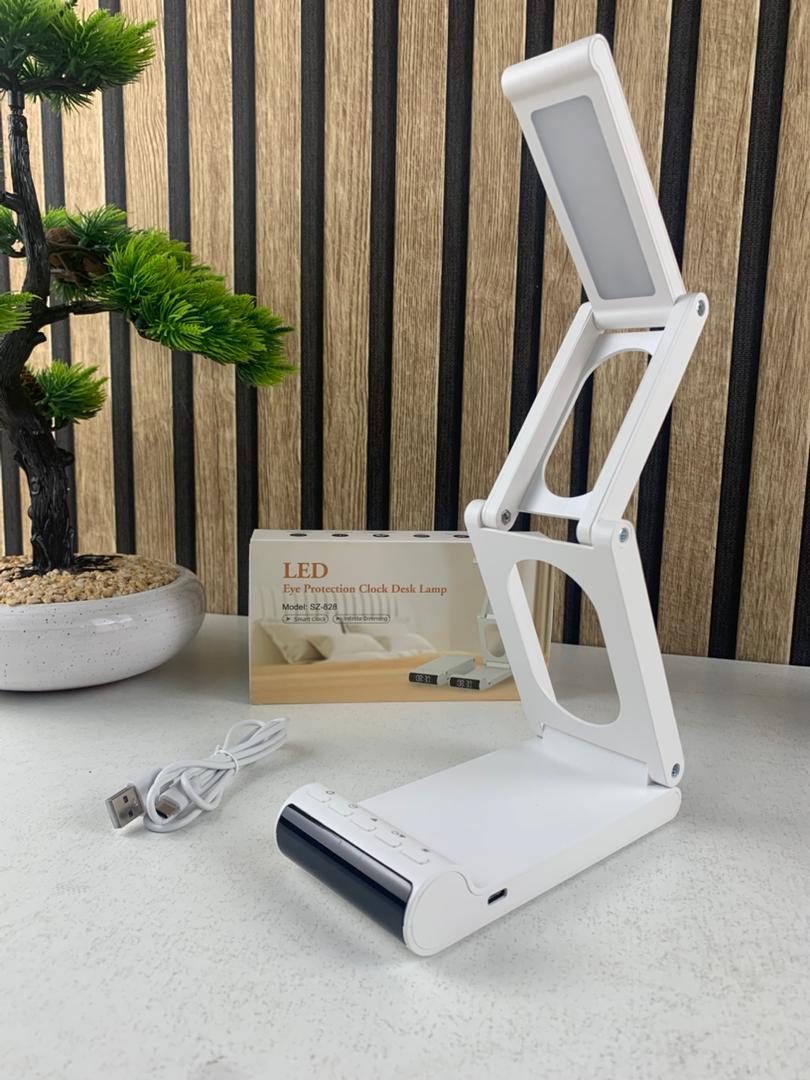 Lampe de bureau rechargeable sans fil avec réveil LED et power bank 5000 mAh – مصباح مكتب ومصباح مع شاحن متنقل تنزوت