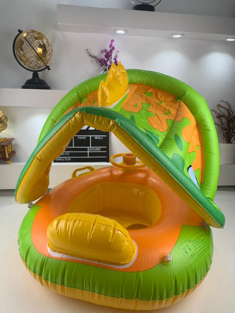 Bouée de natation gonflable pour bébé avec toit et Claxone – عوامة أطفال مع مظلة تنزوت
