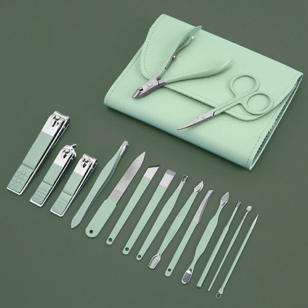 Kit coupe-ongles professionnel 16en1 en acier inoxydable – طقم العناية بالأظافر تنزوت