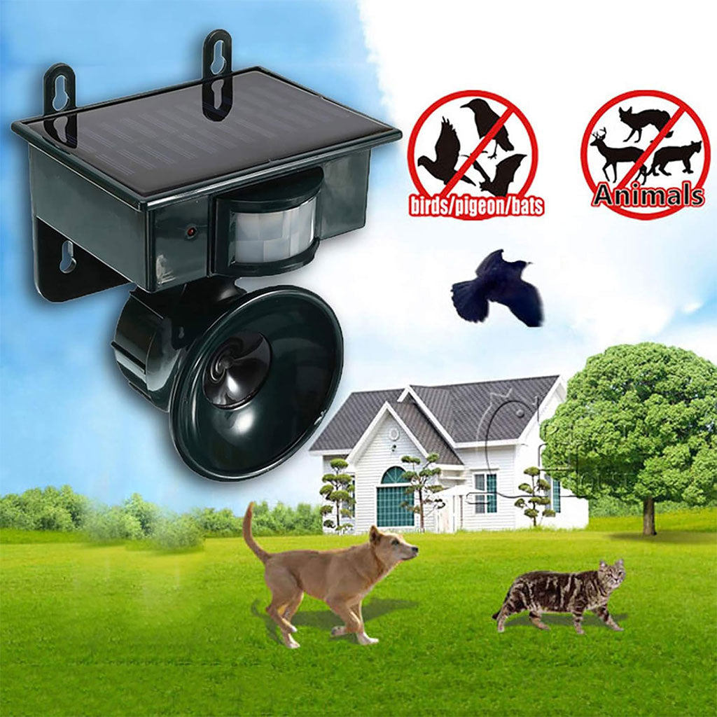 Répulsif solaire sonique pour animaux et oiseaux avec détecteur de mouvement – جهاز طارد للحيونات والطيور تنزوت