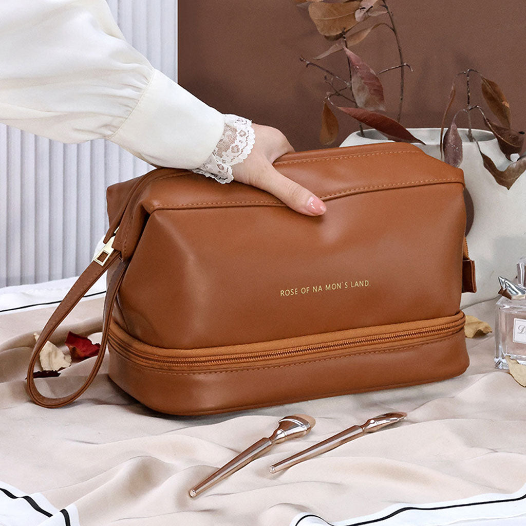 Trousse Maquillage et Pinceaux Imperméable à Double Couche تنزوت