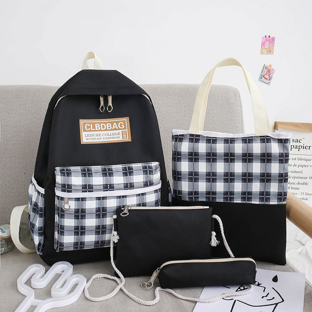 Ensemble de sacs d’école Kawai pour adolescents 4Pcs CLBD V4 Gris – محفظة 4 قطع كاواي رمادي تنزوت