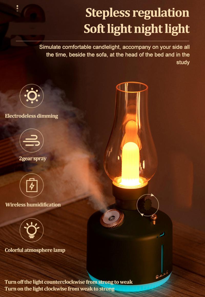 lampe rétro Et Humidificateur d'air à sans fil rechargeable - تنزوت