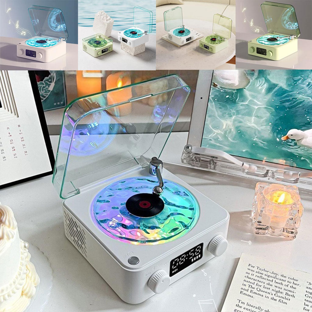 Lecteur Vinyle Sans Fil Bluetooth avec Effet Lumineux RVB – مكبر صوت بلوتوث تنزوت