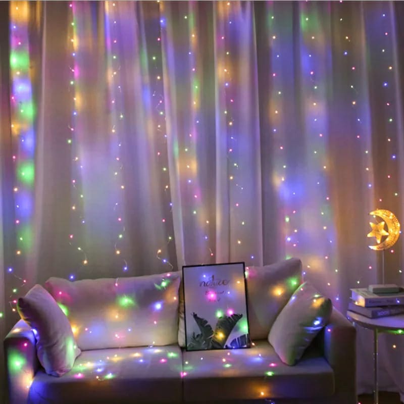 Rideau Lumineux 3\3 M 220 V pour la décoration extérieure Et des fêtes à la maison تنزوت