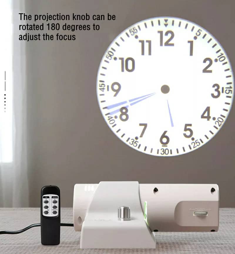 Projecteur horloge mural HD Rotation à 180 degrés 2 mode et 4 couleur - تنزوت