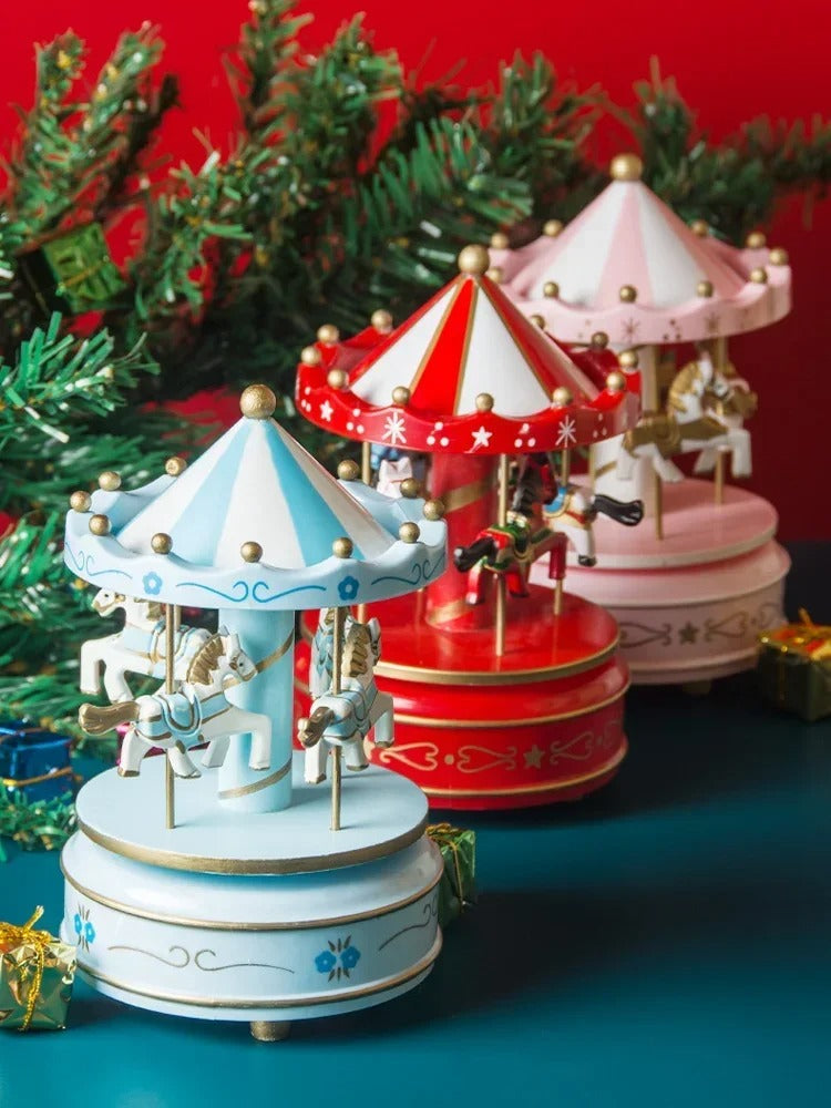 Carrousel Music Box Rotatif à 4 Chevaux Classique Melody تنزوت