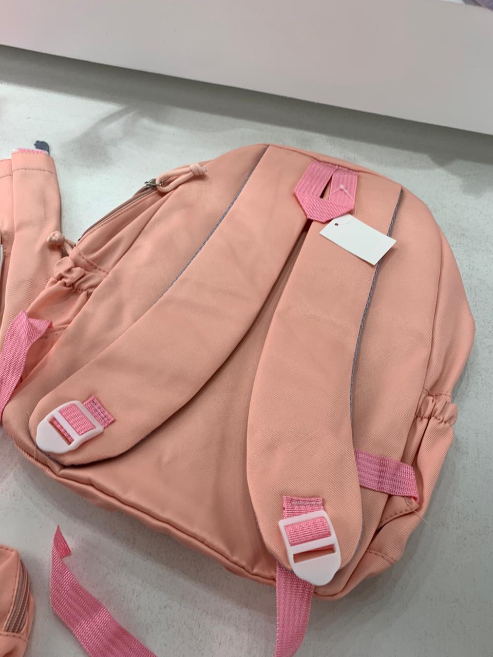 Ensemble de sacs d’école Kawai pour adolescents 3Pcs Ours Rose – محفظة 3 قطع كاواي وردي تنزوت
