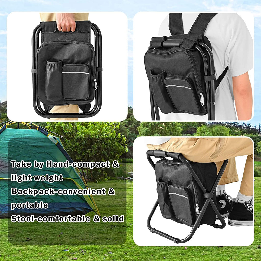 Sac à Dos Isotherme et Chaise Multifonction pour Camping 3en1 – كرسي وحقيبة تخييم تنزوت