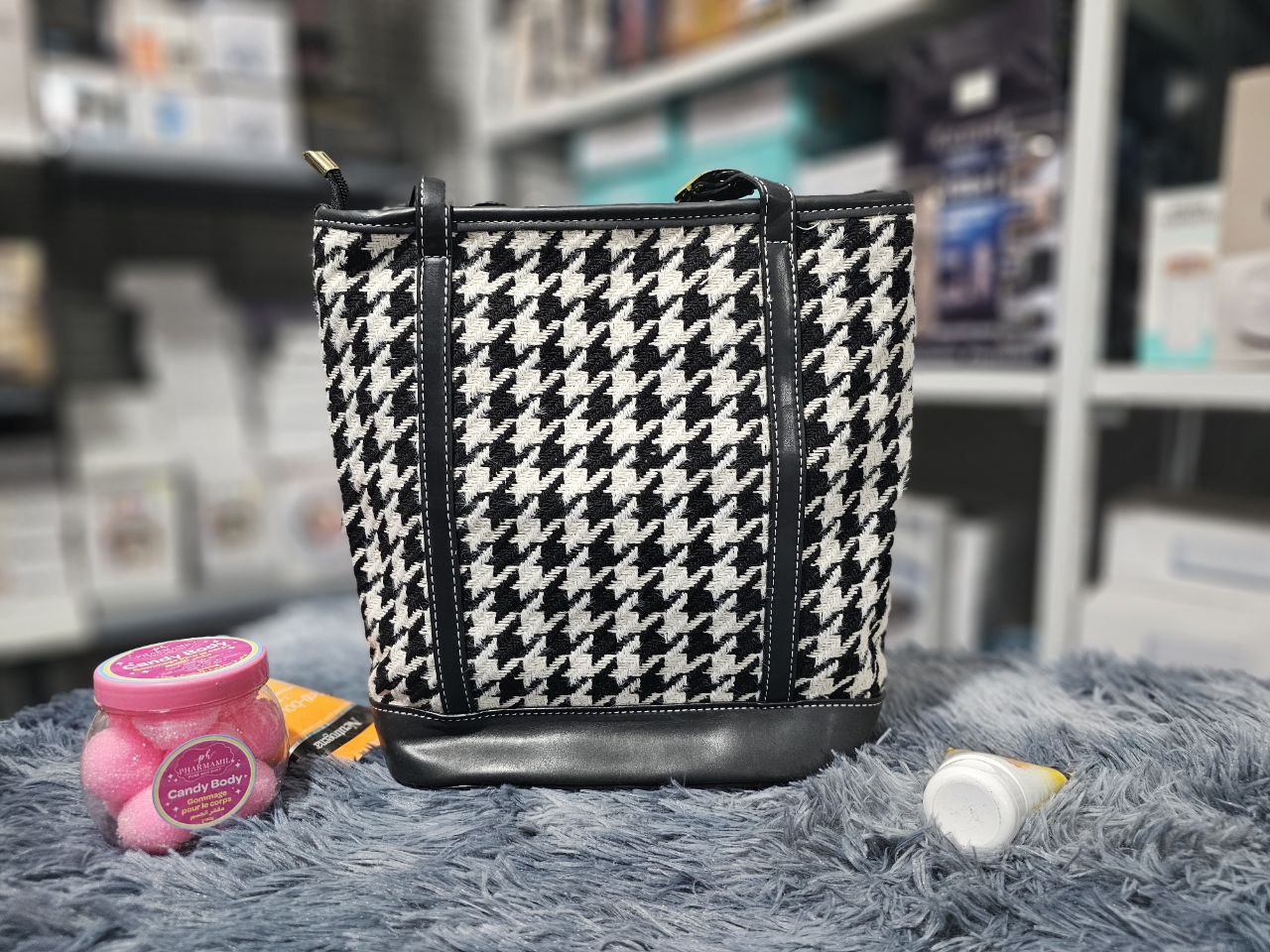 Sacs à bandoulière pied-de-poule Vintage pour femmes grande capacité تنزوت
