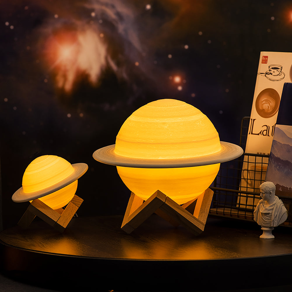 Lampe LED imprimée en 3D saturne - تنزوت
