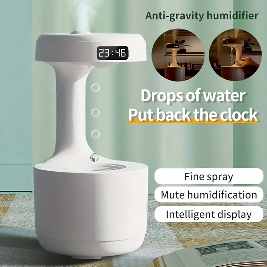 Réveil et Humidificateur d’air gouttelettes d’eau Anti-gravité 800ml - تنزوت