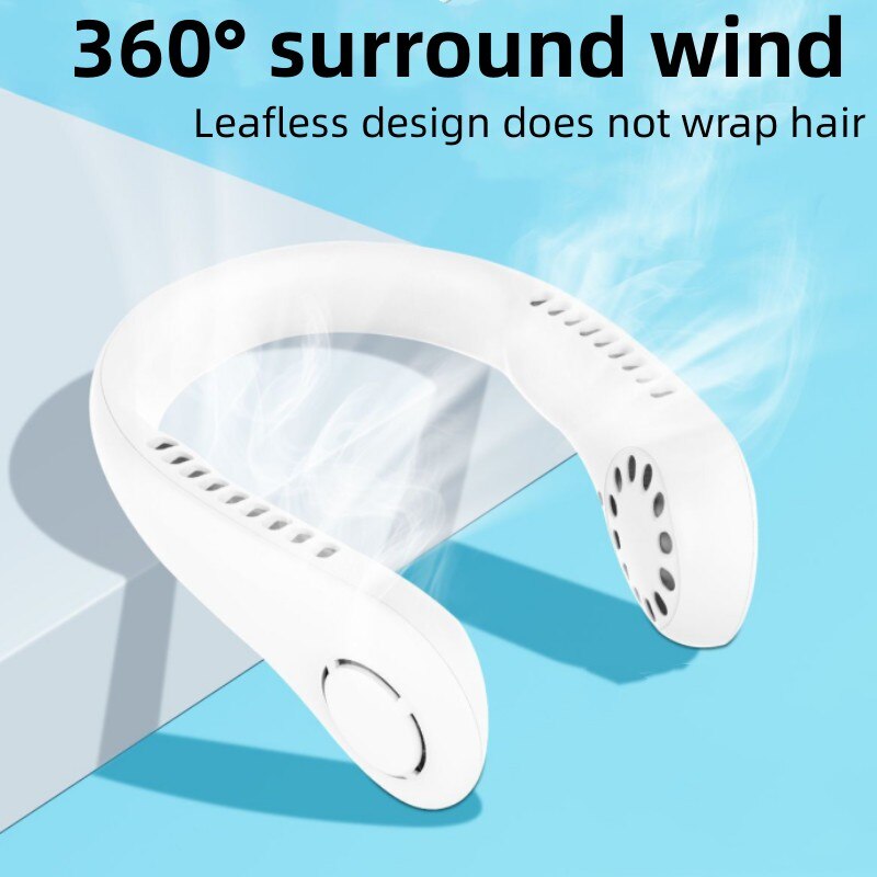 Ventilateur de cou portable 3 vitesses rechargeable USB, تنزوت