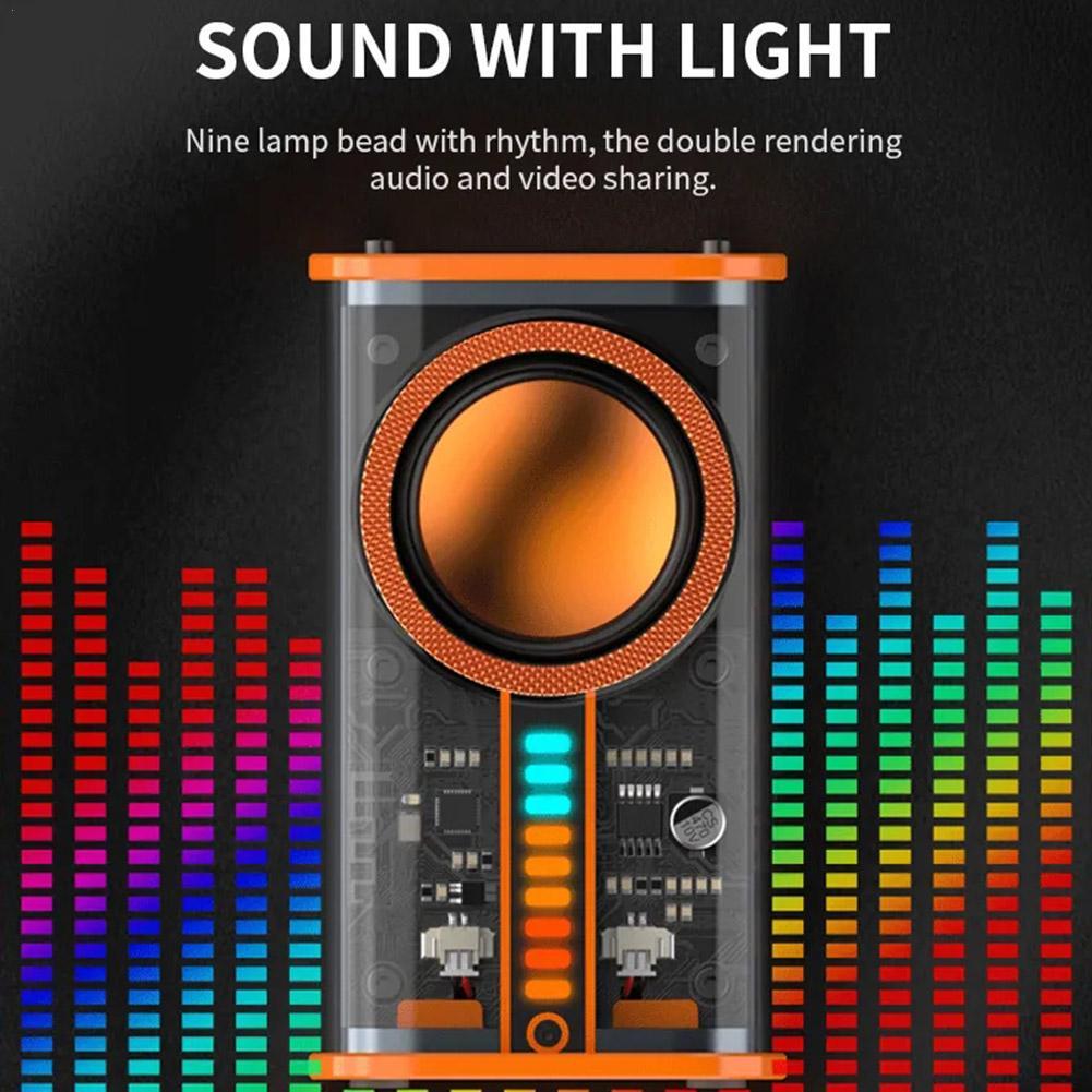 K07 Haut-parleurs compatible Bluetooth 5.0 Transparent sans fil USB 3 LED تنزوت