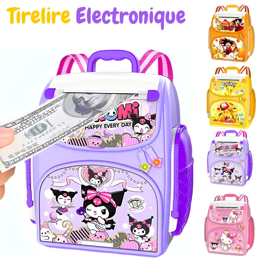 Tirelire Intelligente pour Enfants en forme de sac à dos Avec verrouillage par empreinte digitale – حصالة النقود الذكية على شكل حقيبة ظهر عصرية تجمع بين المرح والأمان - تنزوت