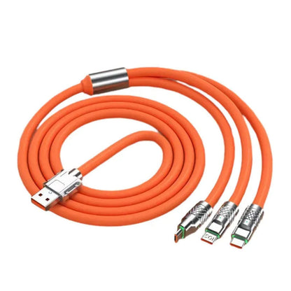 Câble de charge Rapide 3en1 Câble USB de 1.2 m avec 3 connecteurs 100W – كابل شحن سريع تنزوت
