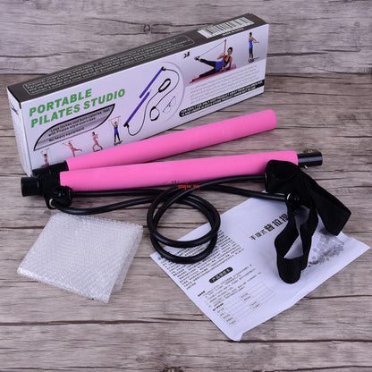 Barre de pilates portable avec bande de résistance réglable تنزوت