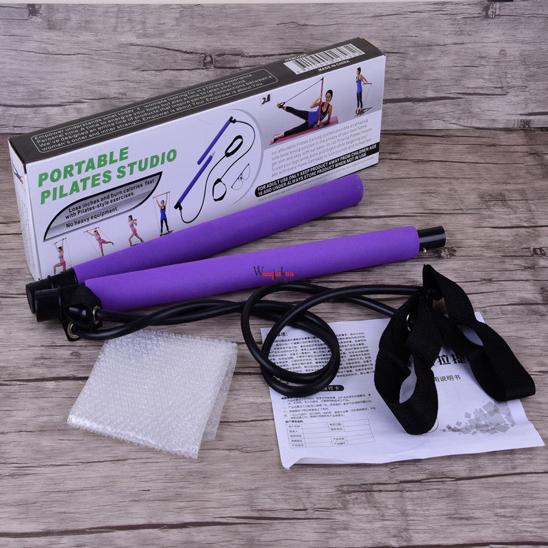 Barre de pilates portable avec bande de résistance réglable تنزوت
