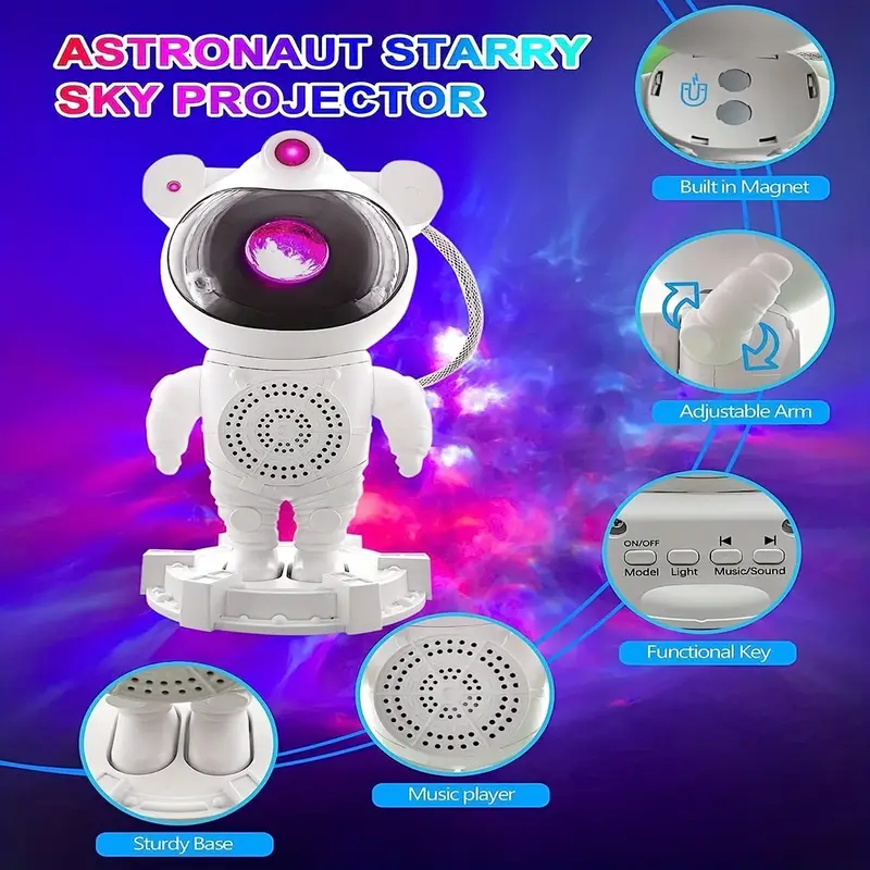 Projecteur d’astronome de ciel étoilé galaxie 17 mode Bleutooth avec télécommande V4 - تنزوت