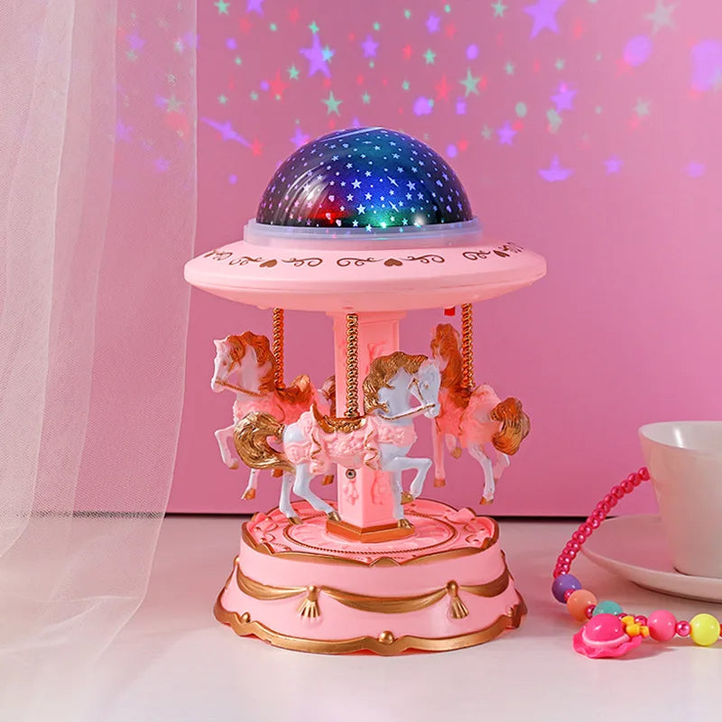Carrousel Music Box avec projecteur ciel étoilé - تنزوت