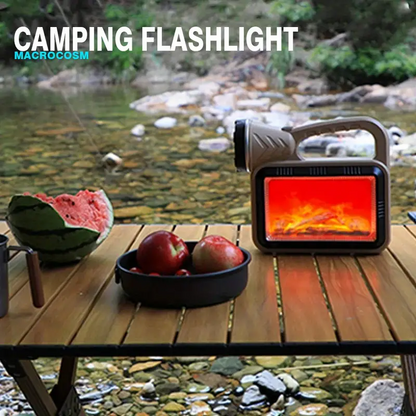 lampe de camping solaire LED à flamme d'atmosphère multifonction charge USB et Power-bank تنزوت