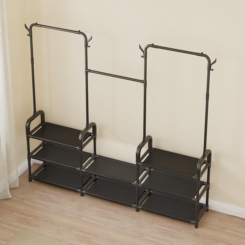 Porte Manteau et Organisateur de Chaussures en Métal de Grande Capacité - علاقة ملابس ومنظم أحذية 2في1