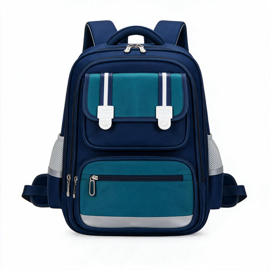 Sac à Dos Scolaire Style Kawaii Grand Volume Tissu Imperméable Bleu et Vert SACKDS06BV - حقيبة مدرسية بتصميم كاوايي