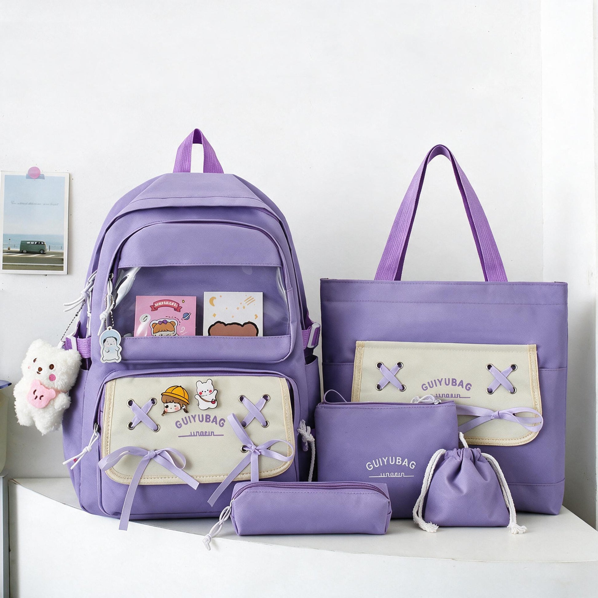 Sac-Dos-Multifonctionnel-Kawaii-Grand-Volume-Imperm-able-et-R-sistant-5Pcs-Mauve-SACKDS11MV-حقيبة-ظهر-بعدة-قطع-بتصميم-كاوايي.png