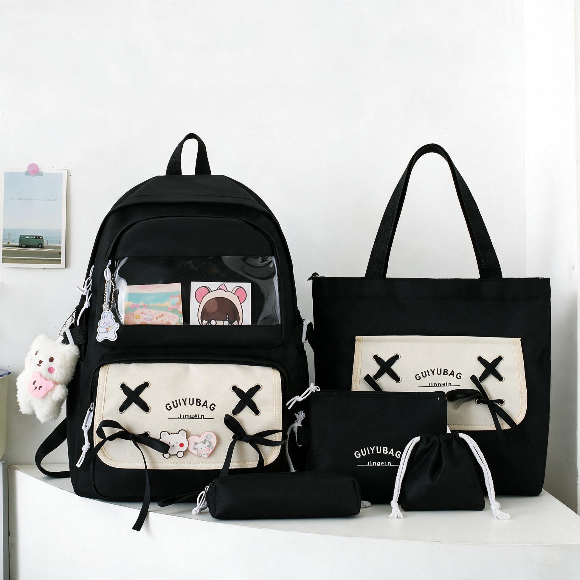 Sac-Dos-Multifonctionnel-Kawaii-Grand-Volume-Imperm-able-et-R-sistant-5Pcs-Noir-SACKDS11N-حقيبة-ظهر-بعدة-قطع-بتصميم-كاوايي.png