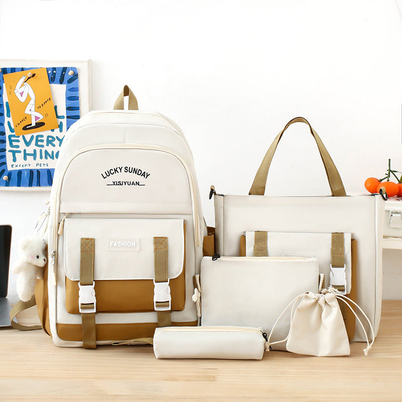 Ensemble-de-sacs-dos-Kawai-pour-adolescents-5Pcs-YISIYUAN-V2-Beige-محفظة-5-قطع-كاواي-للبنات.png