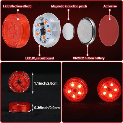 Feux d'Avertissement LED Sans Fil pour Portes de Voiture Capteur Magnétique 4Pcs - مصابيح تحذيرية لاسلكية لأبواب السيارة مضادة للتصادم