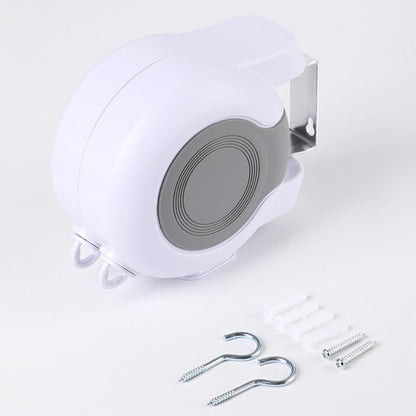 Double Corde à Linge Rétractable Automatique 30m Fixation Murale 2 Lignes Indépendantes - حبل غسيل أوتوماتيكي مزدوج قابل للسحب بطول 30 متراً (15×2)
