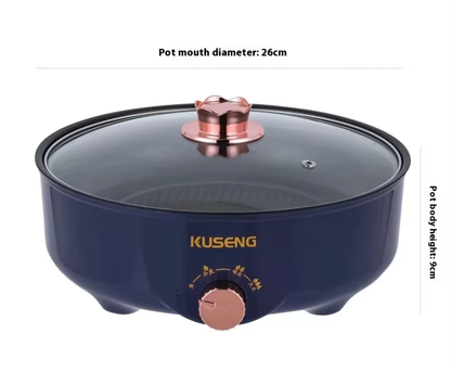 Poêle et Marmite Électrique Multifonctionnelle 26cm Anti-Adhésif 3 Niveaux de Chauffe - مقلاة ووعاء الطهي الكهربائي متعدد الوظائف