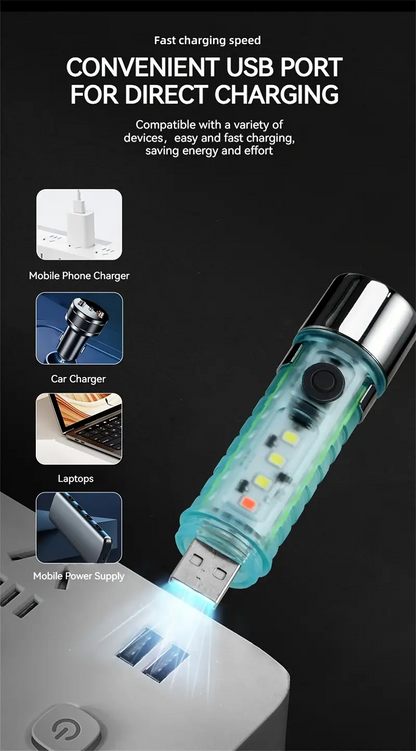 Mini lampe de poche LED multifonction super lumineuse avec aimant ZJ-023 تنزوت