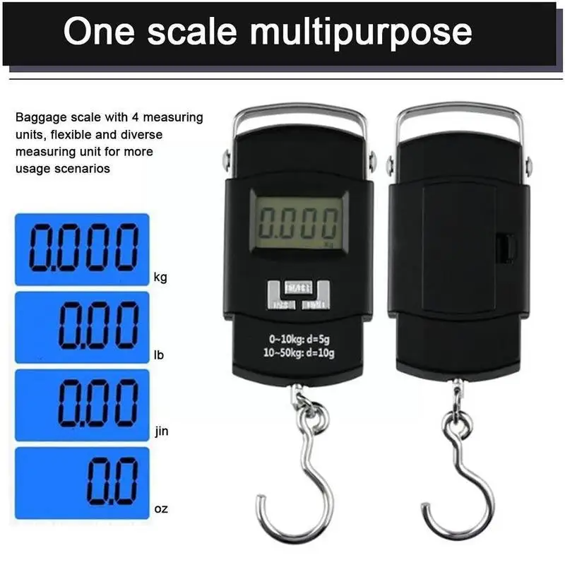 Balance à bagages numérique portable avec écran LCD 50KG/10G WH-A08 - تنزوت