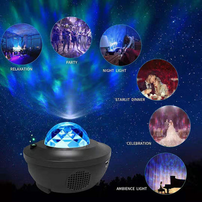 Projecteur Galaxie 3D Laser Bluetooth + haut-parleur USB - تنزوت
