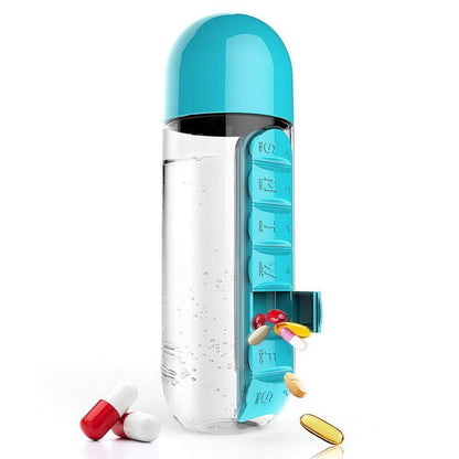 Organisateur de médicaments et bouteille d'eau portable 600ML تنزوت