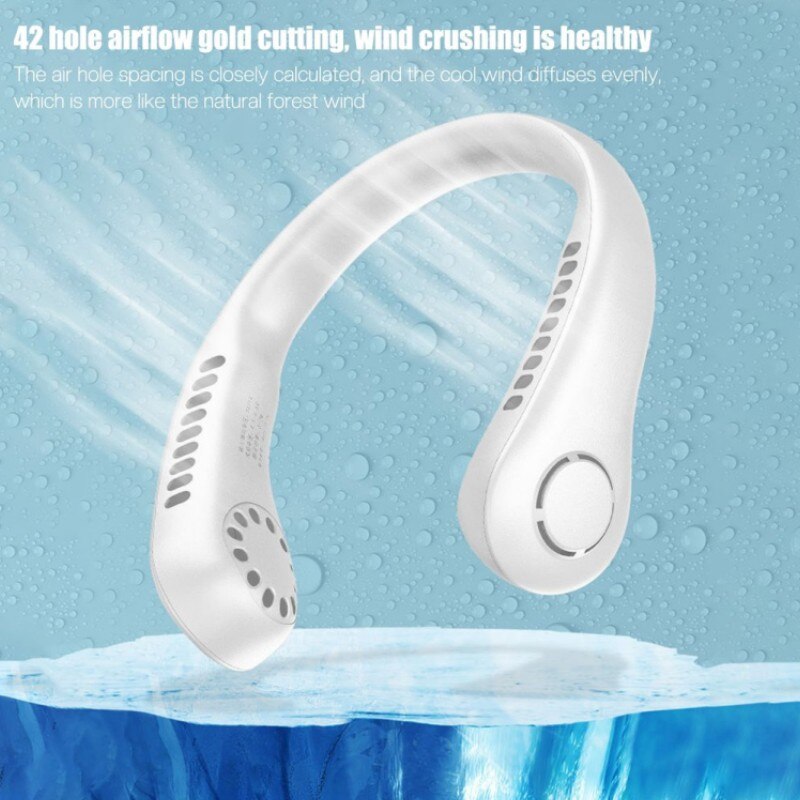 Ventilateur de cou portable 3 vitesses rechargeable USB, تنزوت