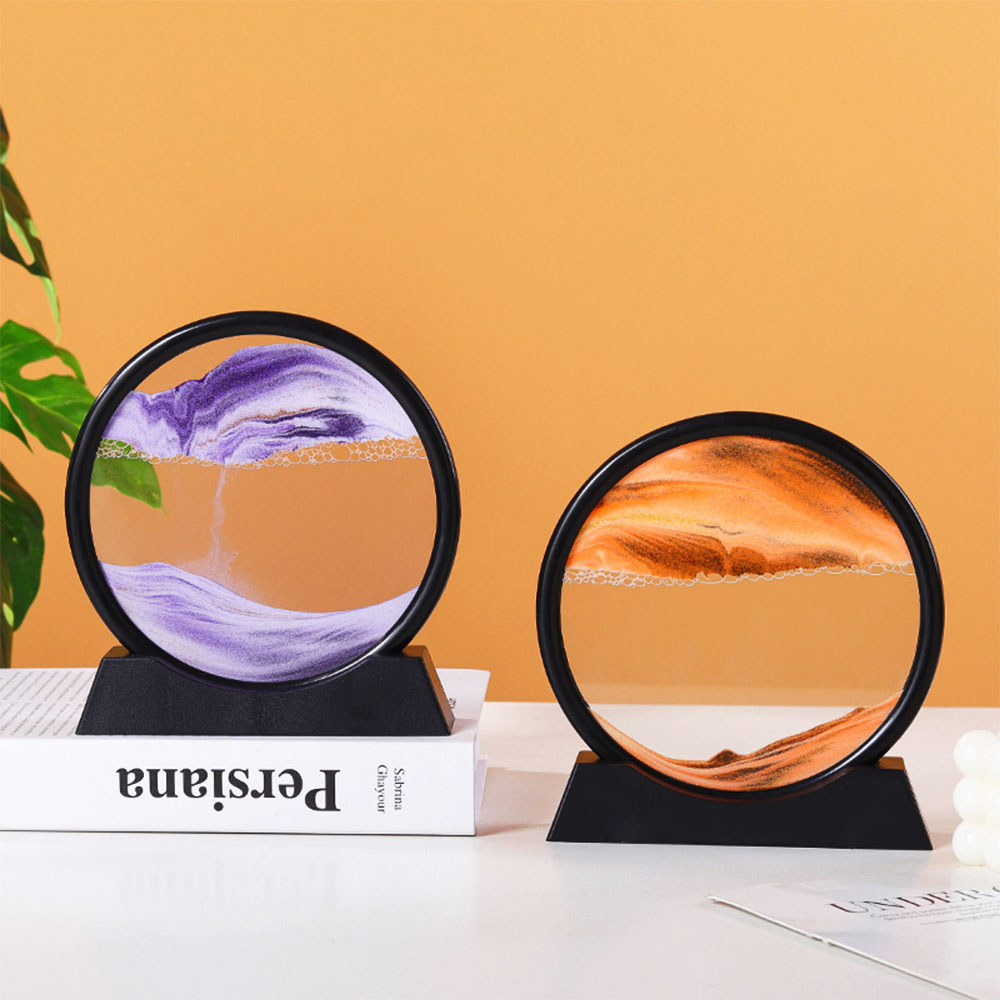 Sablier 3D en Verre rond 12 pouces pour la décoration de la maison تنزوت