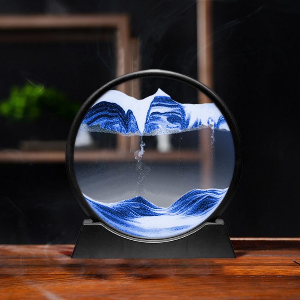 Sablier 3D en Verre rond 12 pouces pour la décoration de la maison تنزوت