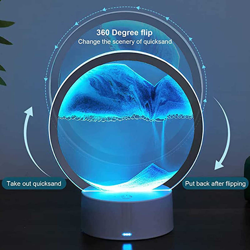 Sablier Lampe led 3D tactile USB en verre avec télécommande تنزوت