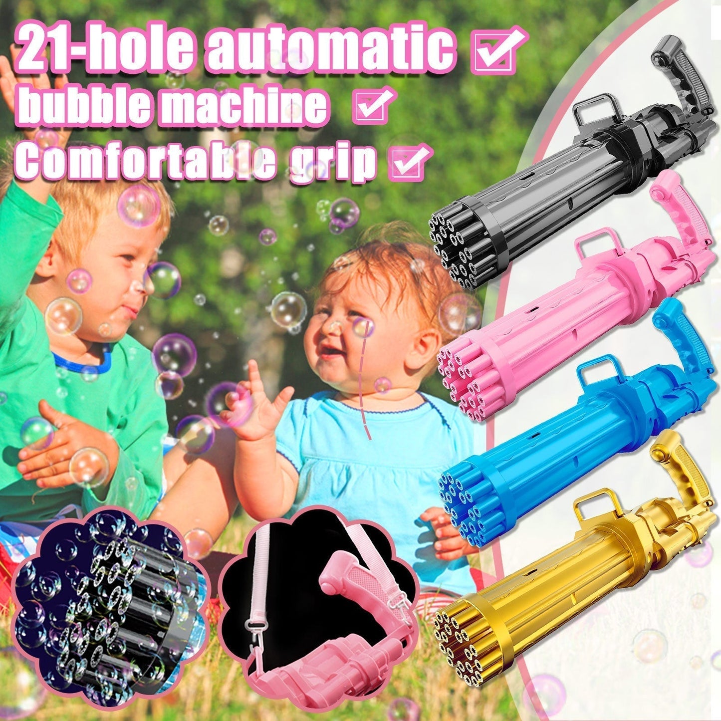 Machine à bulles électrique nouveau style avec 8 trous تنزوت